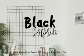 Black Dolphin Handwritten Brush