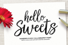 Hello Sweets Script Swashes