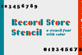 Record Store Stencil Black and Red Backslant