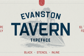 Evanston Tavern 1826 Light Stencil