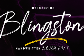 Blingston Brush Font Regular