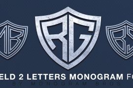 Shield 2 Letters Monogram Inline