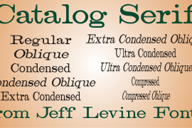Catalog Serif Compressed Oblique JNL