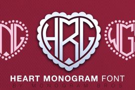 Heart Monogram Scalloped