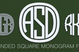 Rounded Square Monogram Scalloped