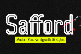 Safford Extra Bold Italic Line