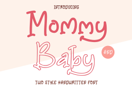 Mommy and Baby Outline Italic