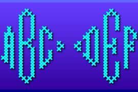 Cross Stitch Diamond Monogram Cross Stitch Diamond Monogram